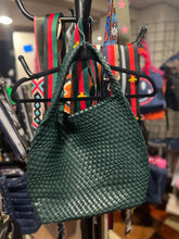 Load image into Gallery viewer, WOVEN NEOPRENE BUCKET BAG: FOREST GREEN

