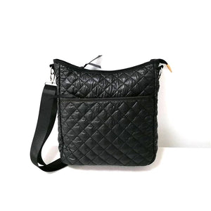 PUFFER MESSENGER: BLACK QUILTED