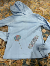 Load image into Gallery viewer, KIDS:  BLUE HOODIE CANDY RHINESTONES (SIZE 2)
