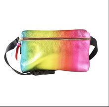 Load image into Gallery viewer, GENUINE LEATHER FANNIE/HIPBAG: OMBRÉ RAINBOW
