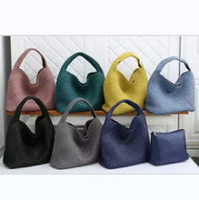 Load image into Gallery viewer, WOVEN NEOPRENE BUCKET BAG:BRIGHT GREEN
