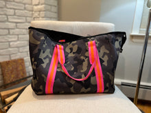 Load image into Gallery viewer, SALE NEOPRENE TRAVEL BAG: CAMO PINK STRAP
