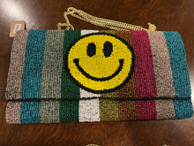 Load image into Gallery viewer, SALE CLUTCH BAG: BEADED SMILE RAINBOW
