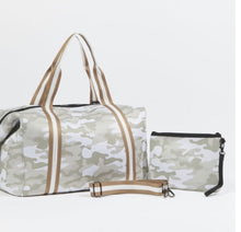 Load image into Gallery viewer, NEOPRENE TRAVEL BAG: CAMO WHITE GOLD
