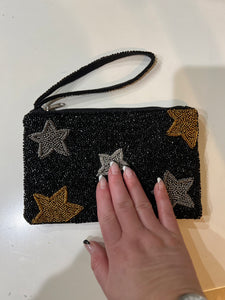 BEADED COIN PURSE: BLACK STAR