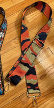 Load image into Gallery viewer, BAG STRAP: CAMO NAVY ORANGE GOLD OR SILVER HARDWARE)
