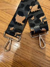 Load image into Gallery viewer, BAG STRAP: ANIMAL PRINT GREY (GOLD OR SILVER HARDWARE)
