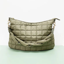 Load image into Gallery viewer, PUFFER QUILTED BRAID STRAP: QUILTED HOBO BAG (GREEN)
