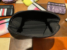 Load image into Gallery viewer, NEOPRENE COSMETIC BAG: BLACK RED STRIPE
