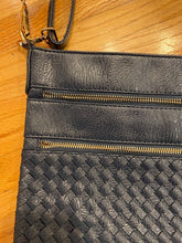 Load image into Gallery viewer, SALE BAG: VEGAN WOVEN CROSSBODY (NAVY BLUE)
