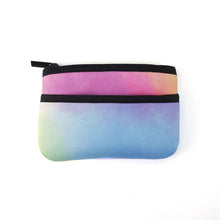 Load image into Gallery viewer, NEOPRENE ZIPPER POUCH/ KEY CHAIN: PASTEL RAINBOW

