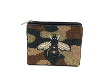 Load image into Gallery viewer, BEADED POUCH: CAMO BEE
