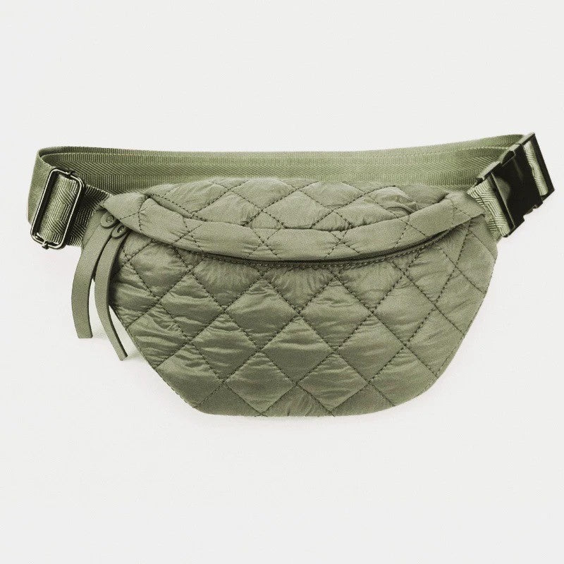PUFFER FANNIE/HIP: ARMY GREEN QUILTED (LARGE)