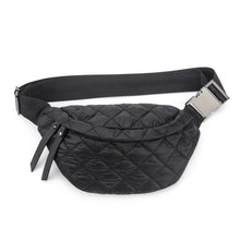 Load image into Gallery viewer, PUFFER FANNIE/HIP: BLACK QUILTED (LARGE)
