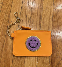 Load image into Gallery viewer, KEYCHAIN POUCH: ORANGE SMILE PATCH
