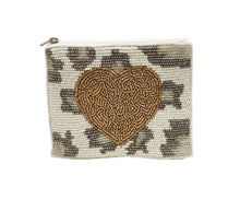 Load image into Gallery viewer, BEADED COIN PURSE: LEOPARD HEART
