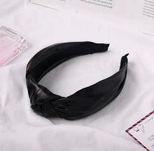 Load image into Gallery viewer, HEADBAND: KNOT BLACK VEGAN LEATHER
