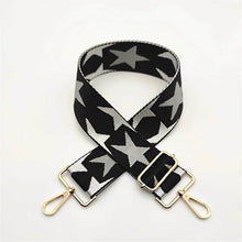 Load image into Gallery viewer, BAG STRAP: STAR BLACK GREY (GOLD HARDWARE)
