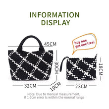 Load image into Gallery viewer, WOVEN NEOPRENE TOTE: GREY WHITE
