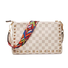 Load image into Gallery viewer, SALE VEGAN CHECK CROSSBODY W CHAIN &amp; STRAP
