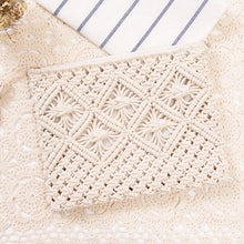 Load image into Gallery viewer, CLUTCH: WOVEN W TASSEL WHITE
