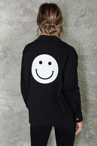 SALE SHACKET: FUZZY SMILE & HEART BLACK AND WHITE TWILL